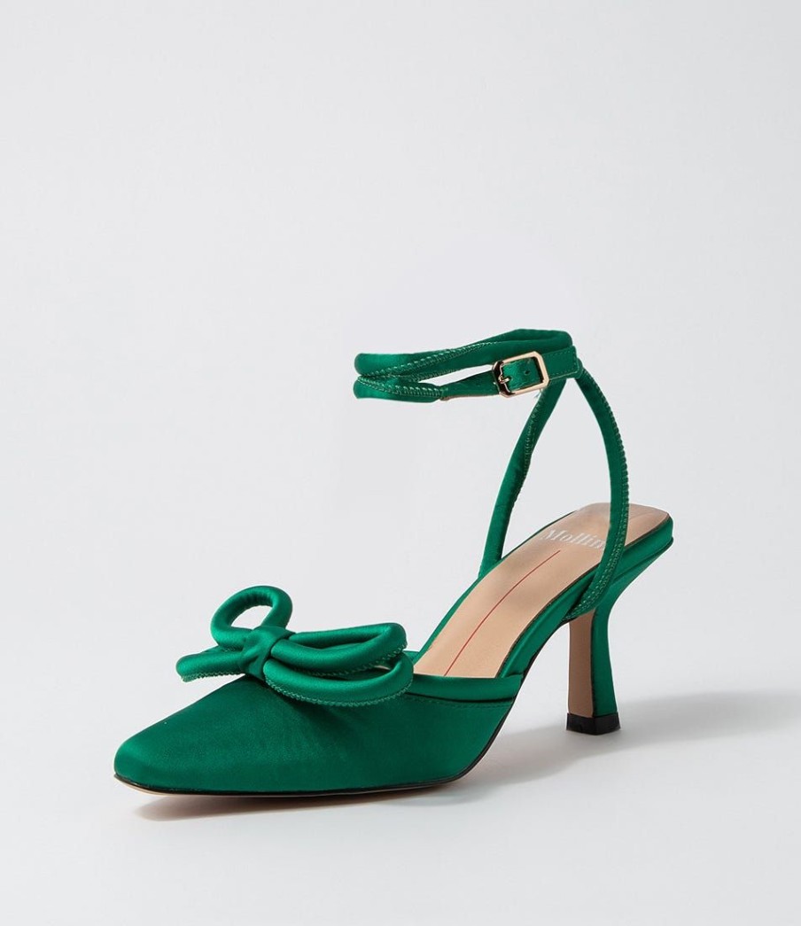 Shoes MOLLINI | Aimeey Emerald Satin Heels