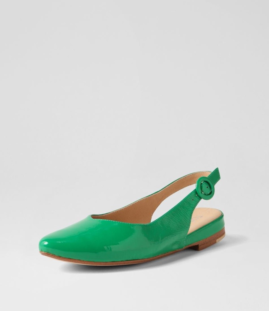 Shoes TOP END | Fairy Emerald Patent Leather Flat Shoes