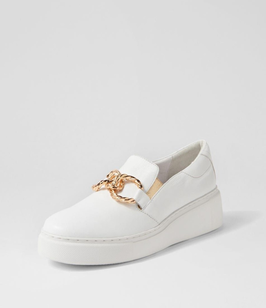 Shoes DJANGO & JULIETTE | Yanky White Leather Sneakers