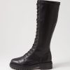 Shoes MOLLINI | Aris Black Leather Knee High Boots