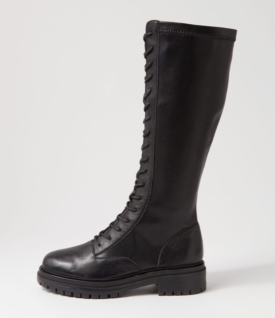 Shoes MOLLINI | Aris Black Leather Knee High Boots