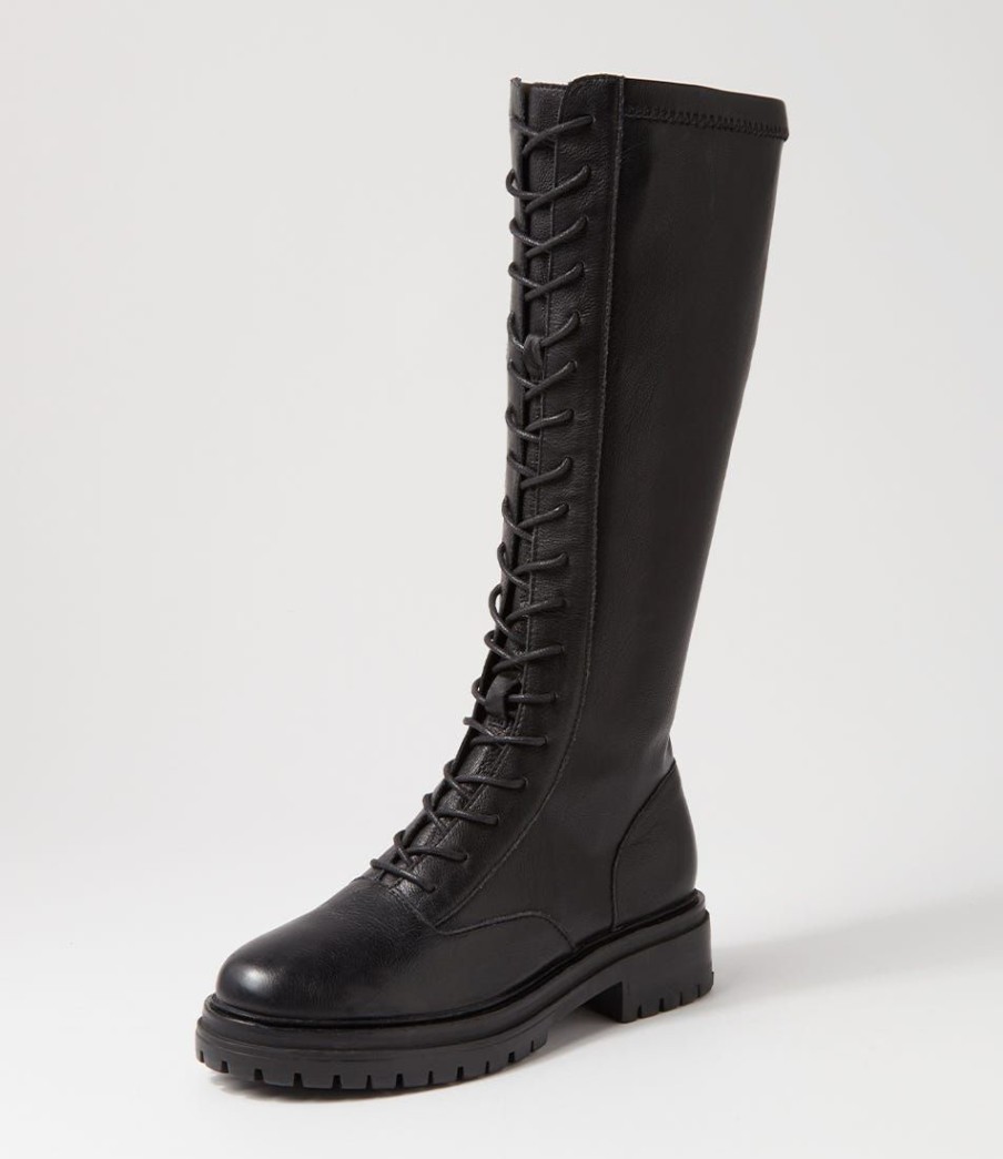 Shoes MOLLINI | Aris Black Leather Knee High Boots