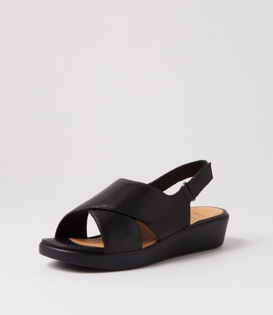 Shoes ZIERA | Morton W Black Leather Sandals