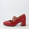 Shoes TOP END | Fiyona Dark Red Patent Leather Mary Jane Heels