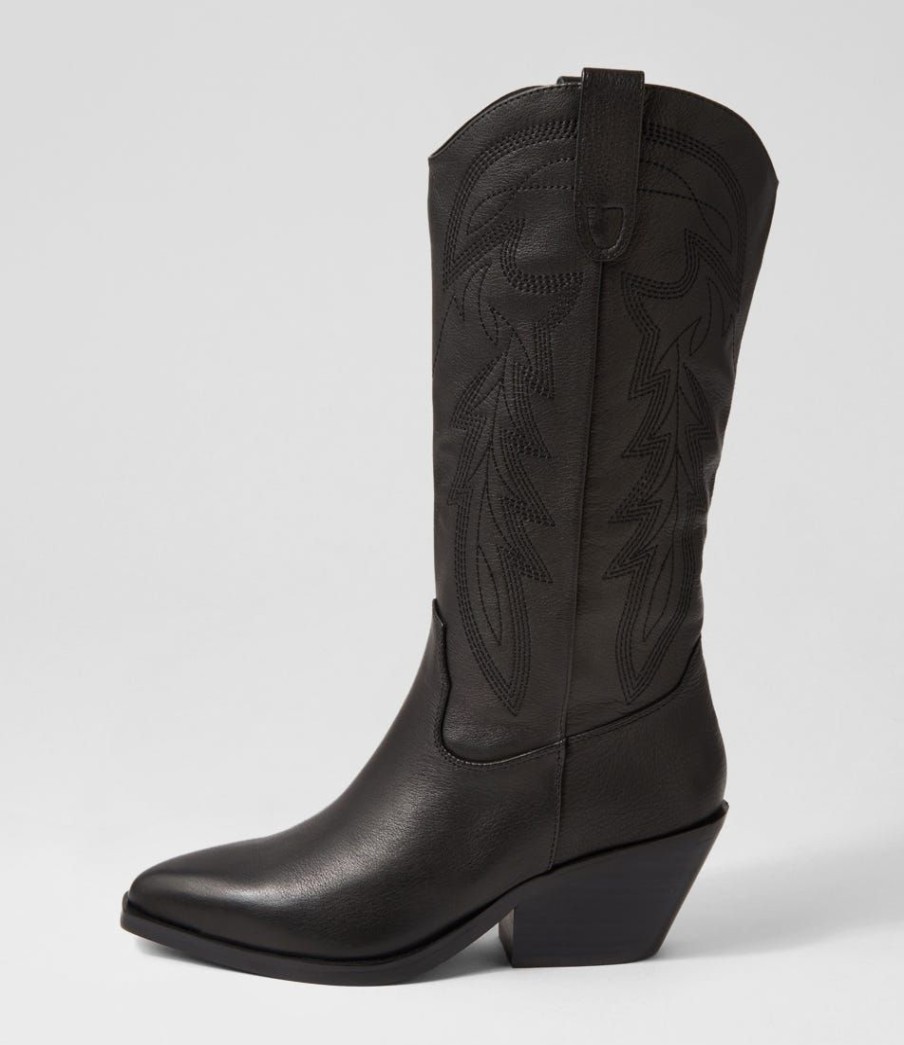 Shoes MOLLINI | Riding Black Leather Knee High Boots