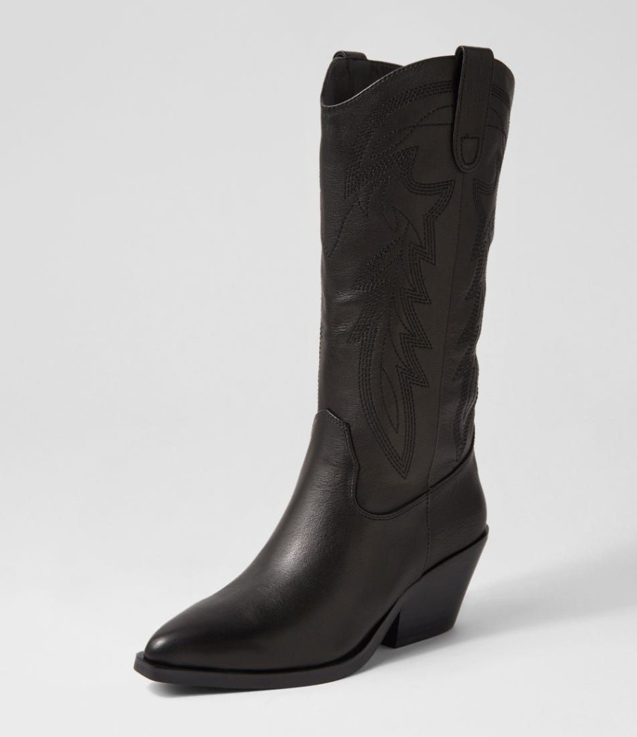 Shoes MOLLINI | Riding Black Leather Knee High Boots