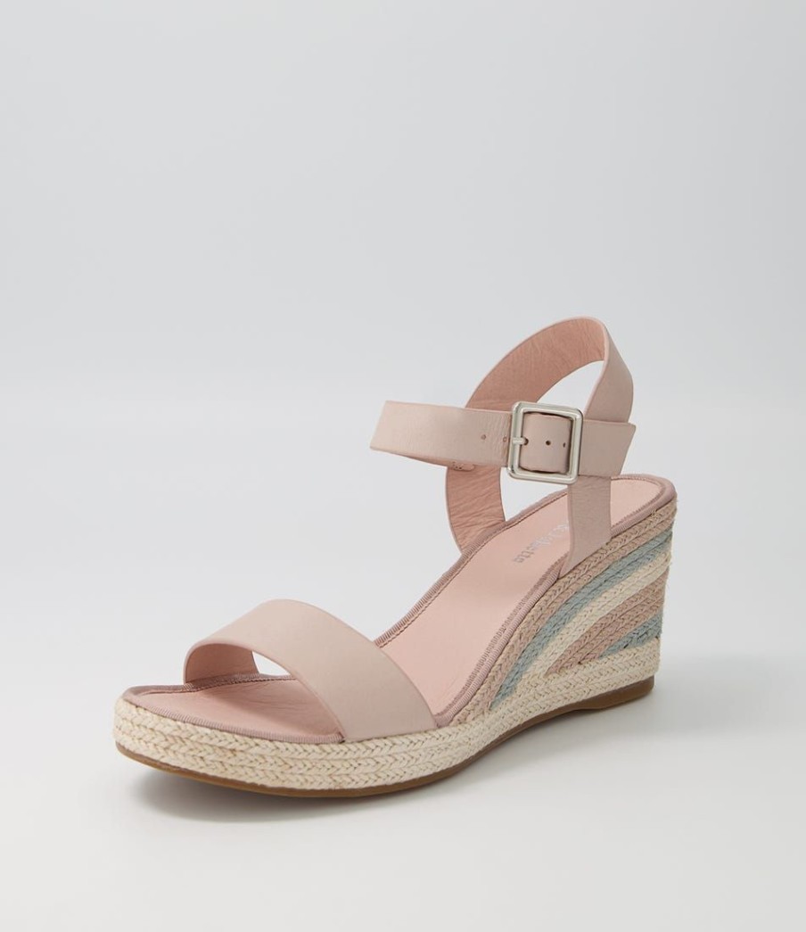 Shoes DJANGO & JULIETTE | Pakko Pale Pink Pastel Leather Espadrilles