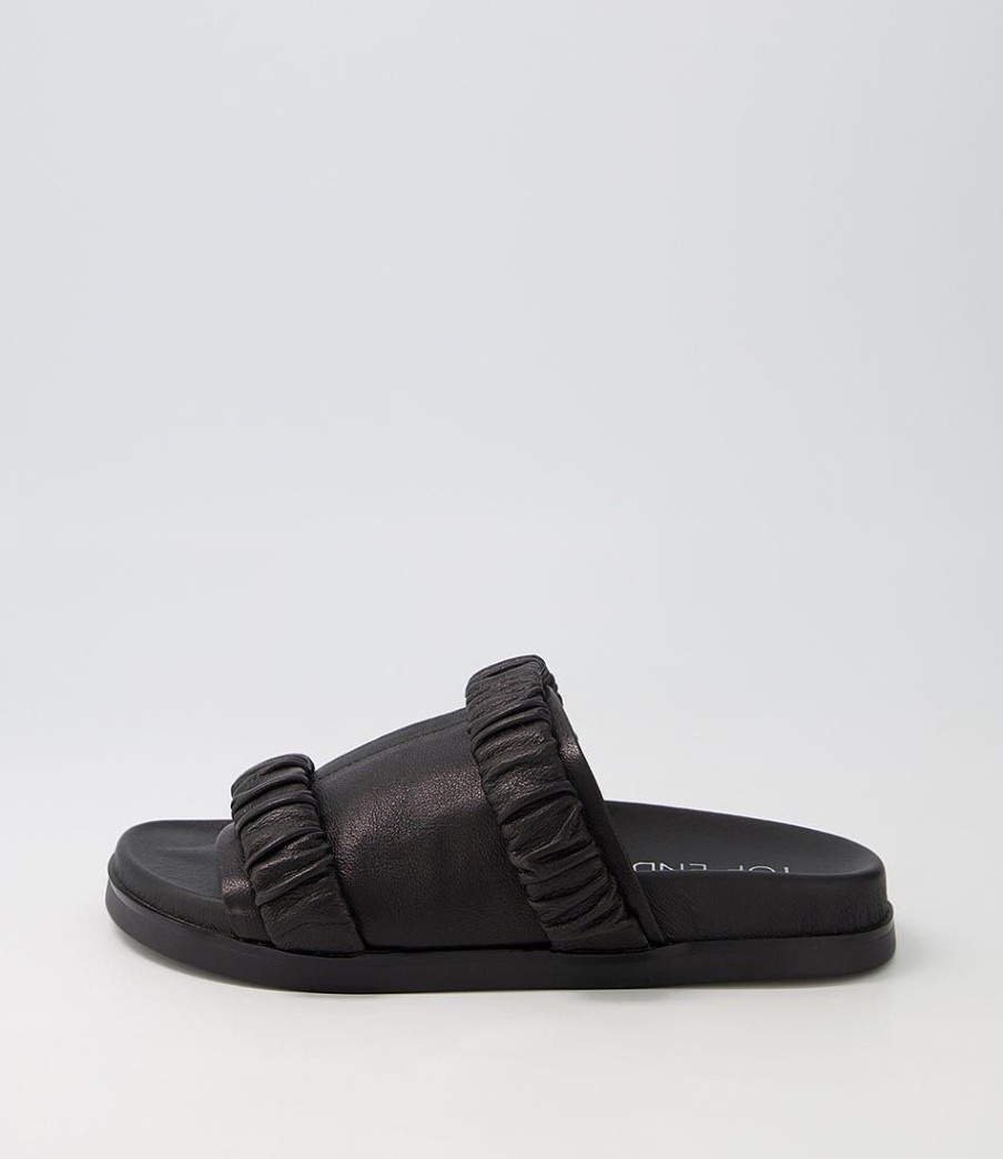 Shoes TOP END | Resky Black Leather Slides