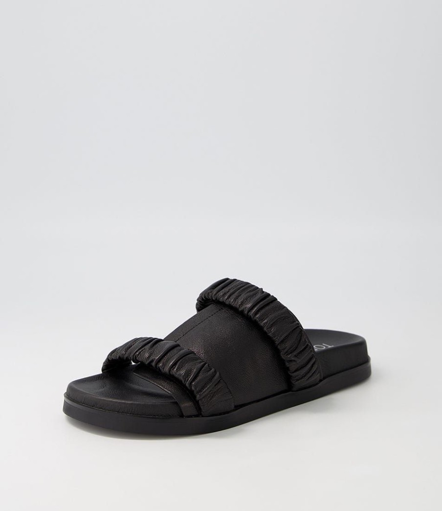 Shoes TOP END | Resky Black Leather Slides