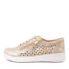 Shoes ZIERA | Shovo Xf Pale Gold Crackle Leather Sneakers