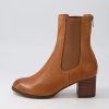 Shoes DJANGO & JULIETTE | Sebasy New Tan Choc Leather Chelsea Boots