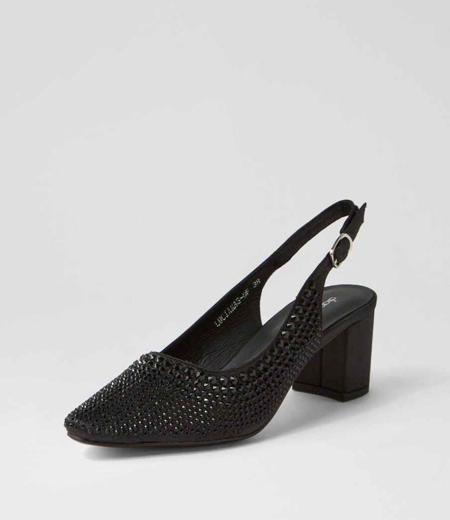 Shoes DIANA FERRARI | Lucianas Black Satin Heels