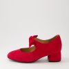 Shoes ZIERA | Zolly W Red Suede Mary Jane Heels