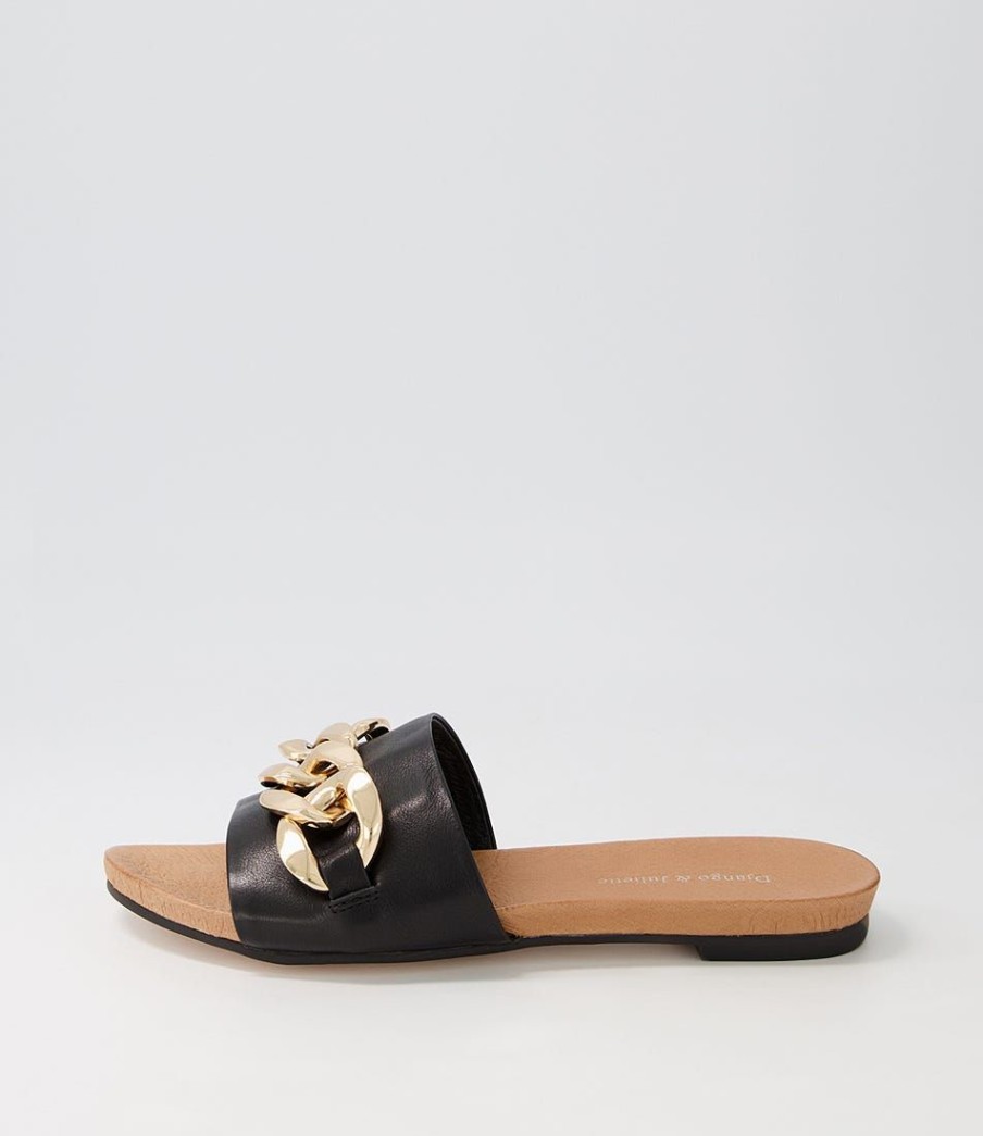 Shoes DJANGO & JULIETTE | Jacacia Black Leather Slides