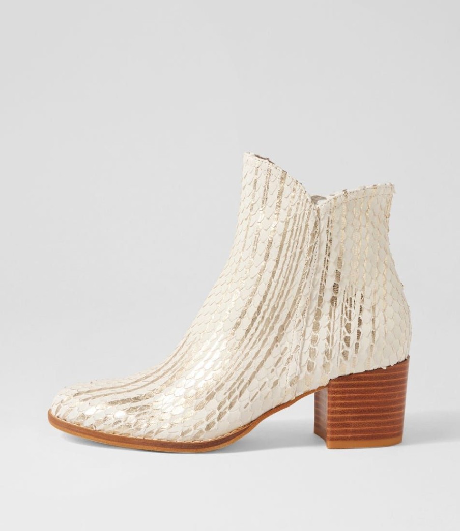 Shoes DJANGO & JULIETTE | Mockas Almond Metallic Cut Leather Ankle Boots