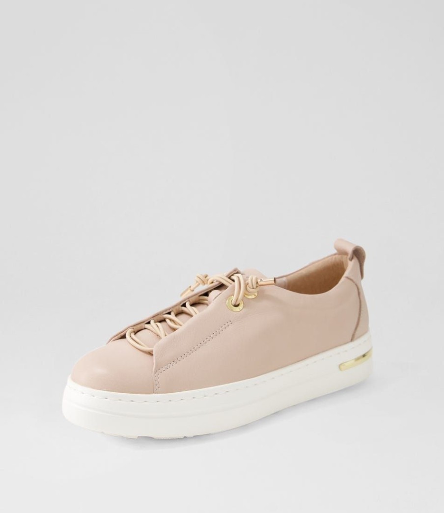 Shoes DJANGO & JULIETTE | Wattel Rose White Leather Sneakers