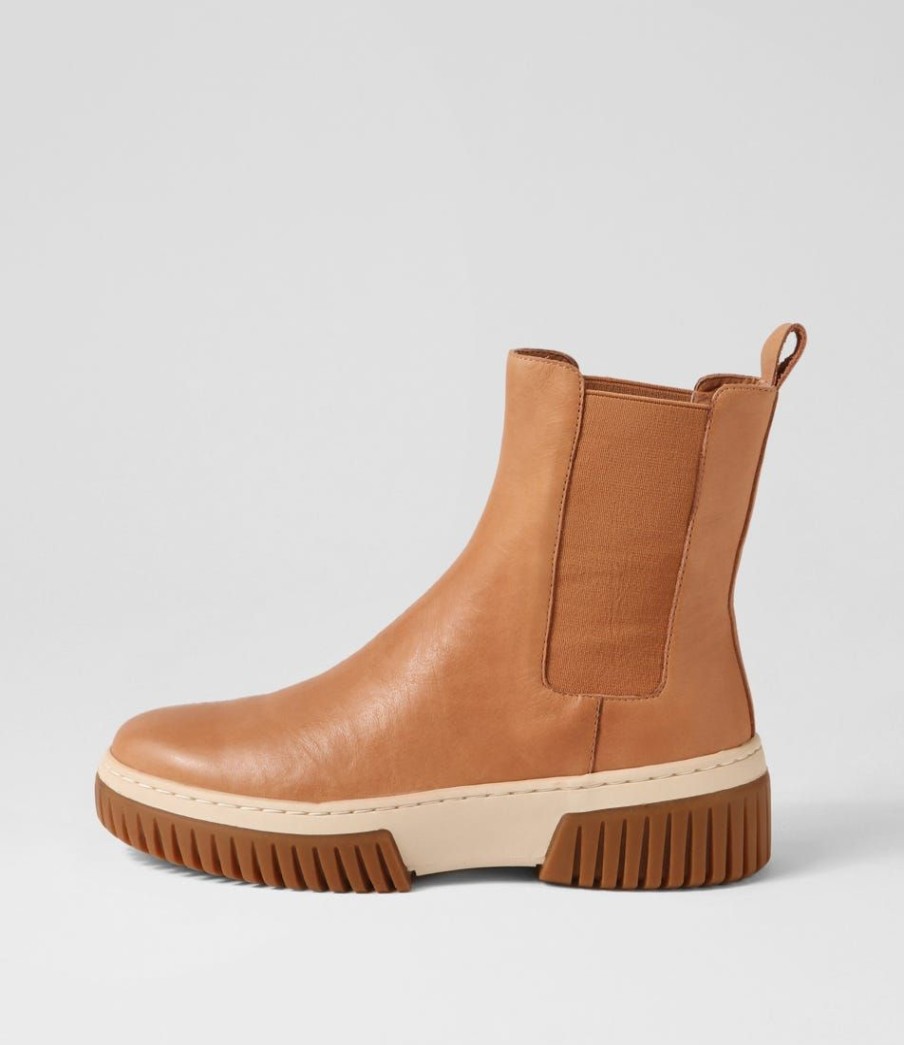 Shoes DJANGO & JULIETTE | Yaella Tan Vanilla Gum Sole Leather Chelsea Boots