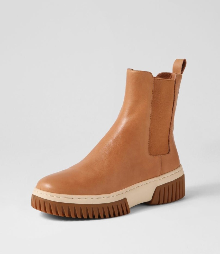 Shoes DJANGO & JULIETTE | Yaella Tan Vanilla Gum Sole Leather Chelsea Boots