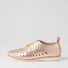 Shoes ROLLIE | Derby Lazer Rose Gold Leather Lace Up Flats