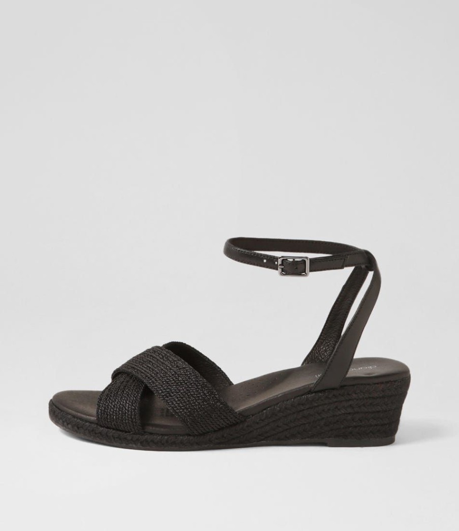 Shoes DIANA FERRARI | Honour Black Woven Leather Sandals