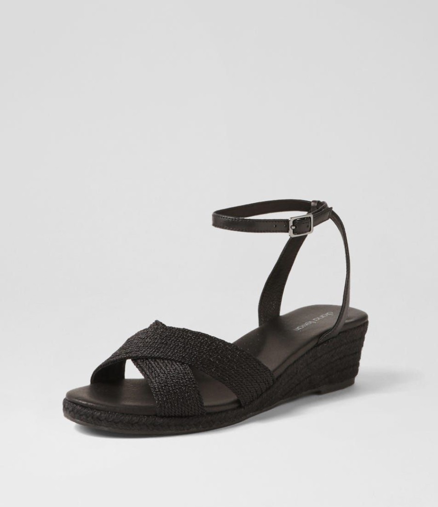 Shoes DIANA FERRARI | Honour Black Woven Leather Sandals