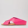 Shoes DJANGO & JULIETTE | Harli Bright Pink Leather Slides