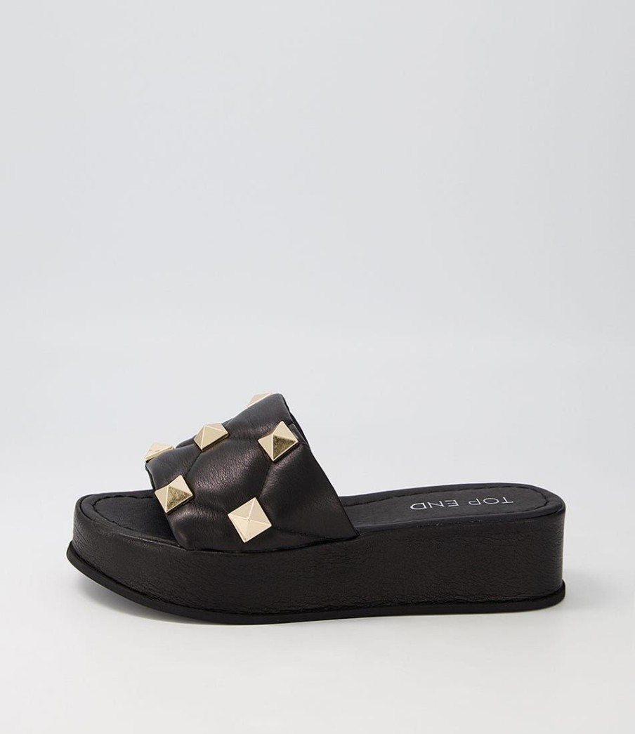 Shoes TOP END | Zuma Black Leather Slides