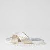 Shoes DJANGO & JULIETTE | Toyce Silver Pale Gold Leather Slides