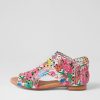 Shoes DJANGO & JULIETTE | Powers White Flowermania Leather Sandals