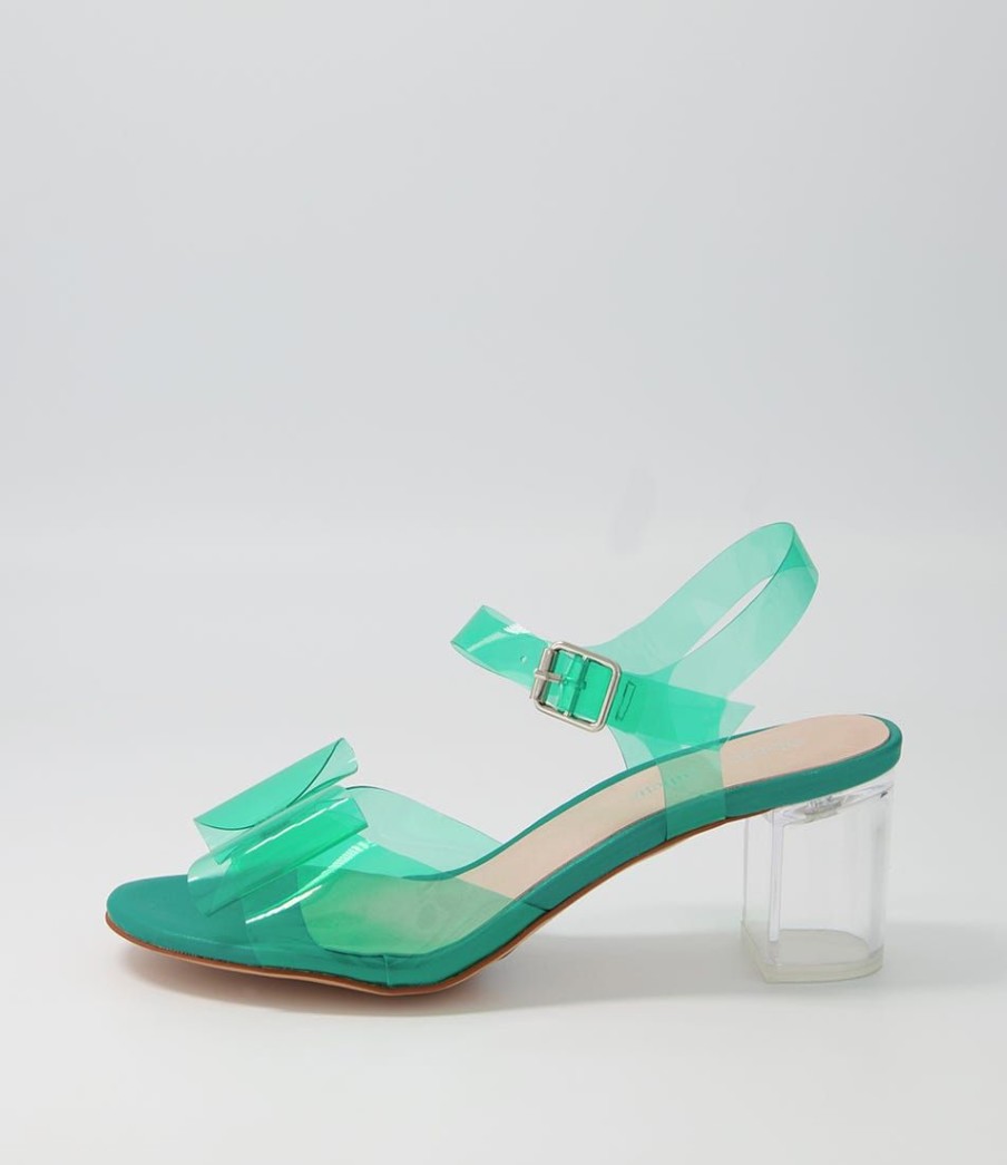 Shoes DJANGO & JULIETTE | Sadayo Emerald Clear Vinylite Heel Sandals