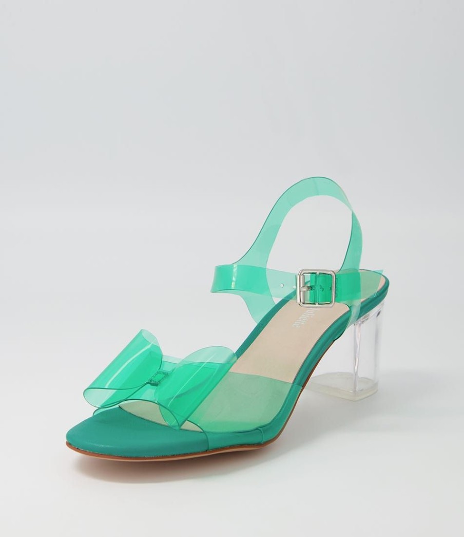 Shoes DJANGO & JULIETTE | Sadayo Emerald Clear Vinylite Heel Sandals