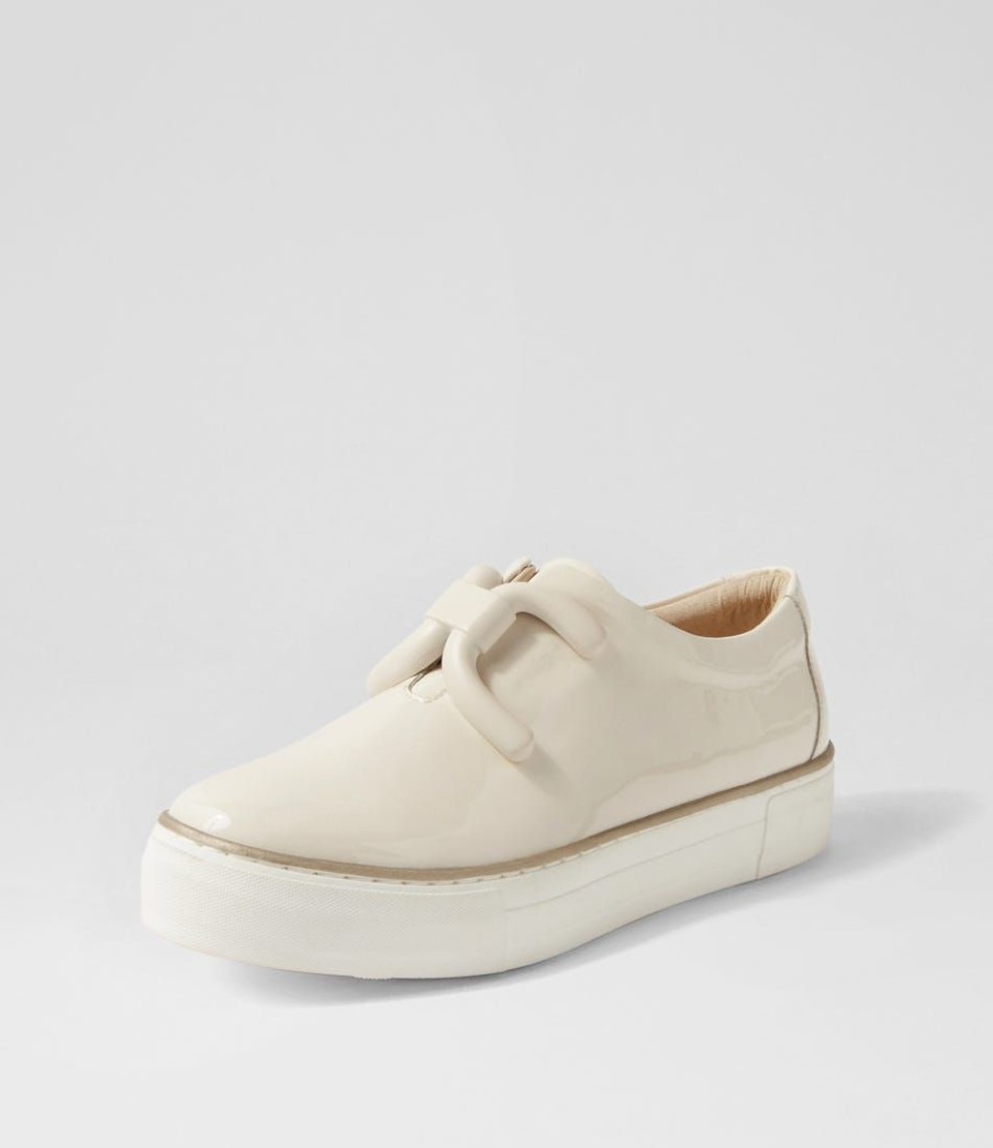 Shoes DJANGO & JULIETTE | Filpyz Ivory Patent Leather Sneakers