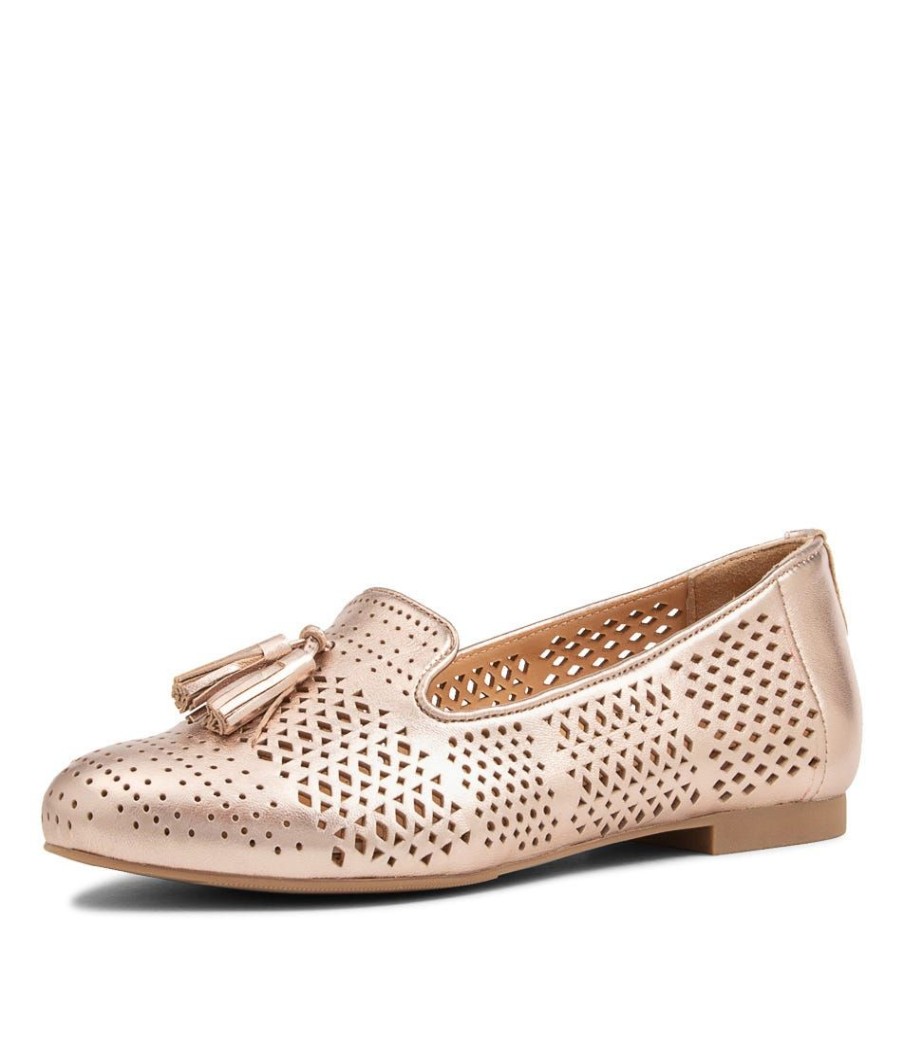 Shoes ZIERA | Cambe Xf Pale Rose Gold Leather Loafers