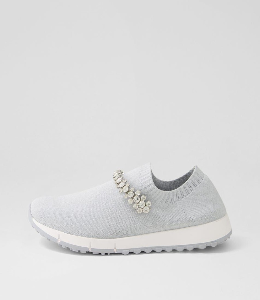 Shoes DJANGO & JULIETTE | Jolo Misty Silver Trim Fabric Sneakers