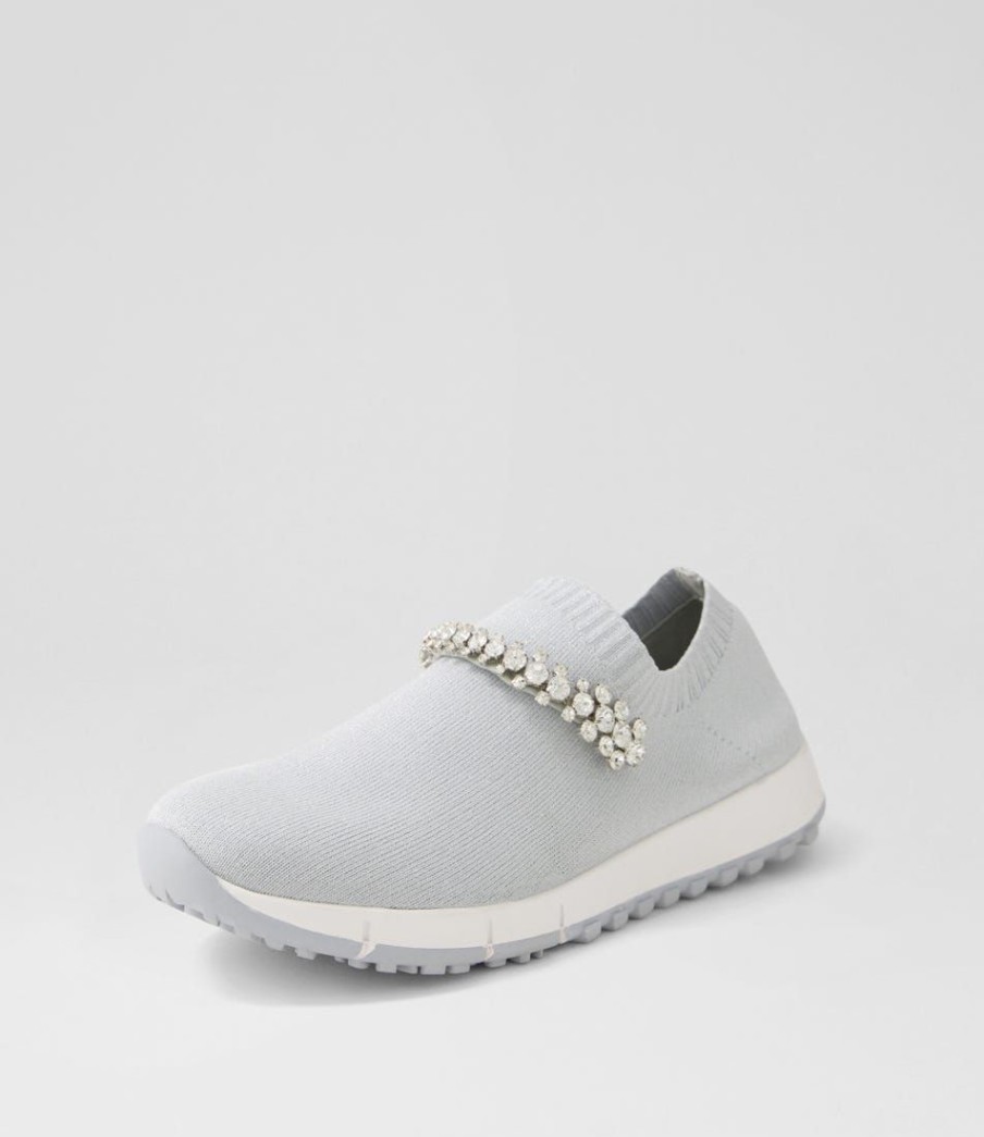 Shoes DJANGO & JULIETTE | Jolo Misty Silver Trim Fabric Sneakers