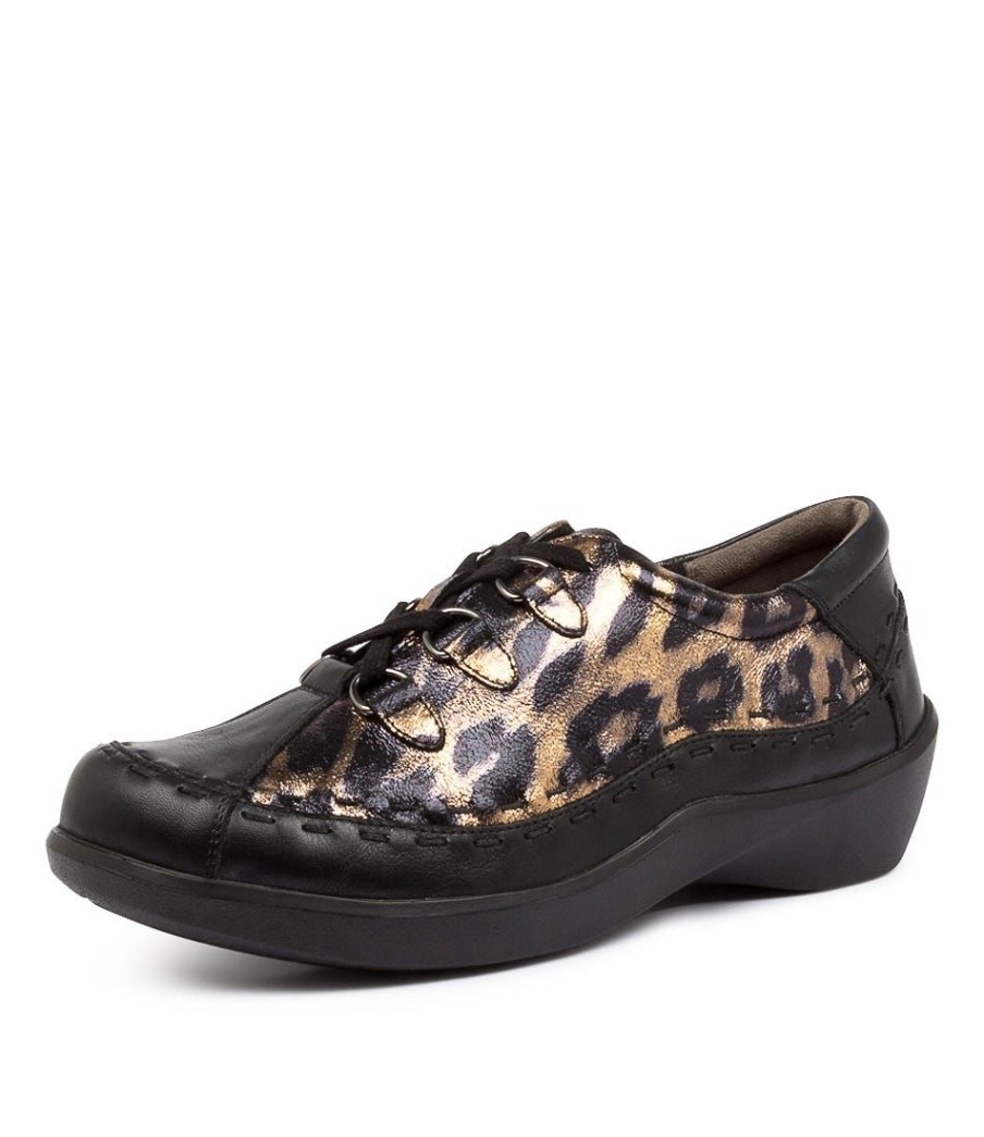 Shoes ZIERA | Allsorts Xw Blk-Ocelot Le