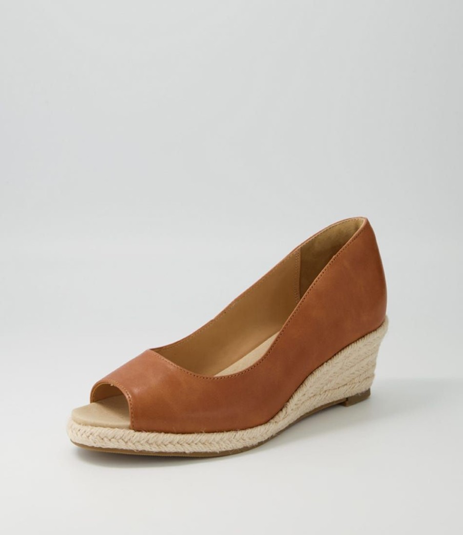 Shoes ZIERA | Whispa W Tan Leather Espadrilles