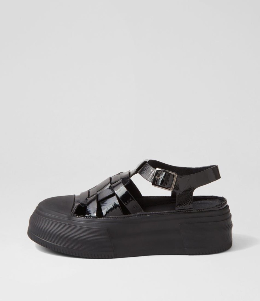 Shoes DJANGO & JULIETTE | Askery Black Patent Leather Sneakers