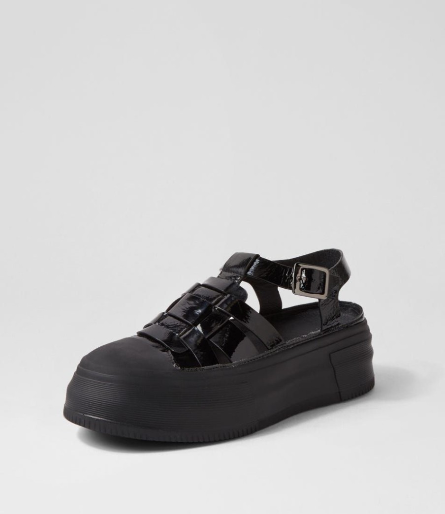 Shoes DJANGO & JULIETTE | Askery Black Patent Leather Sneakers