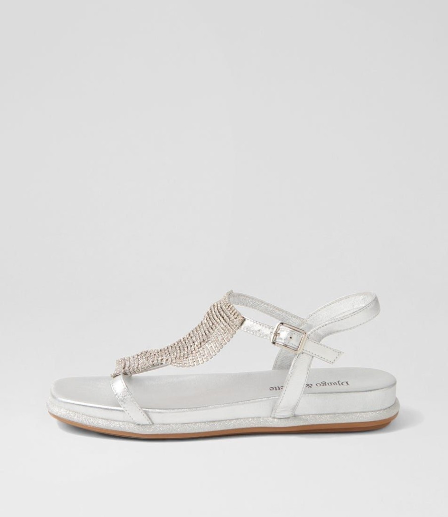 Shoes DJANGO & JULIETTE | Yerrys Silver Leather Sandals