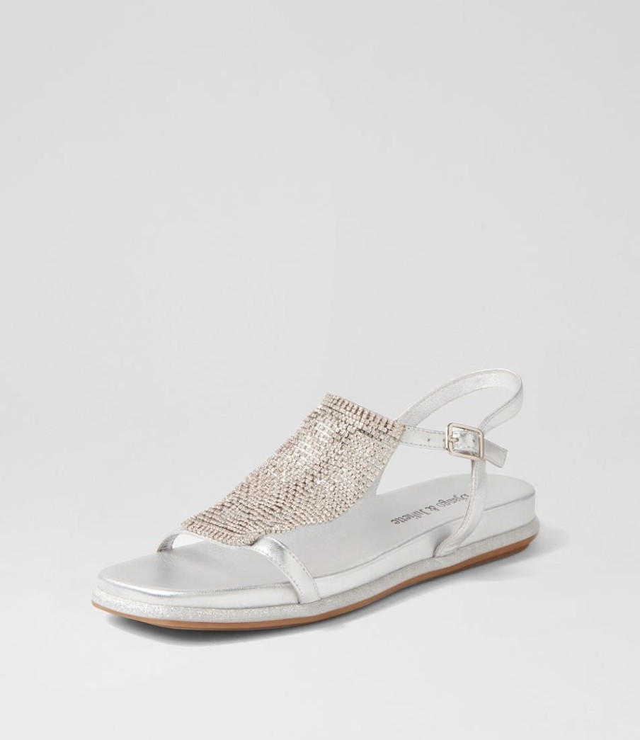 Shoes DJANGO & JULIETTE | Yerrys Silver Leather Sandals