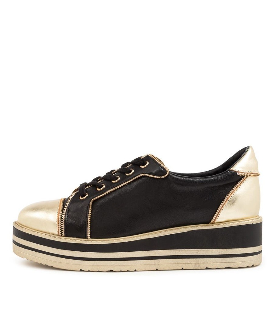 Shoes TOP END | Sausy To Pale Gold Black Leather