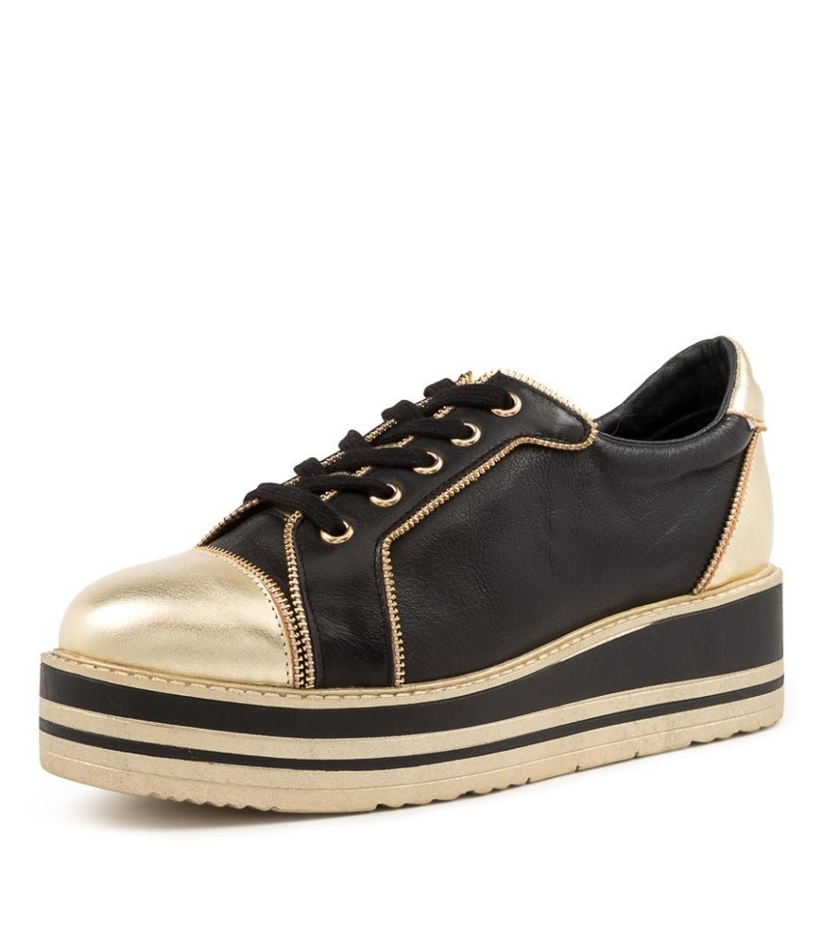 Shoes TOP END | Sausy To Pale Gold Black Leather