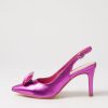 Shoes TOP END | Barbados Fuchsia Metallic Leather Jewels Heels