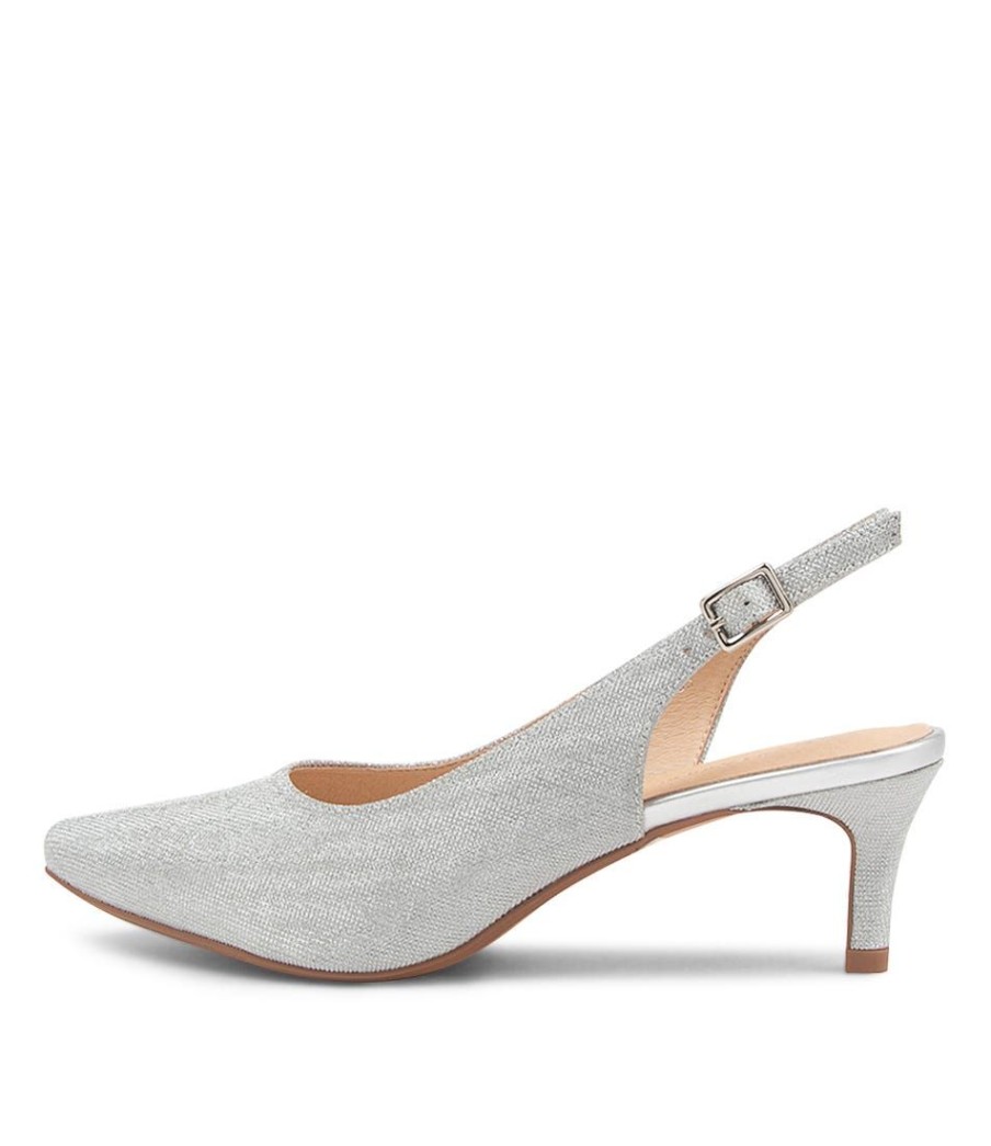 Shoes DIANA FERRARI | Toocine Silver Metallic Suede Heels