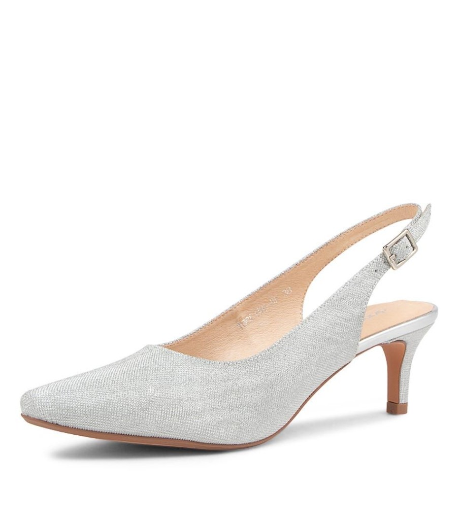 Shoes DIANA FERRARI | Toocine Silver Metallic Suede Heels