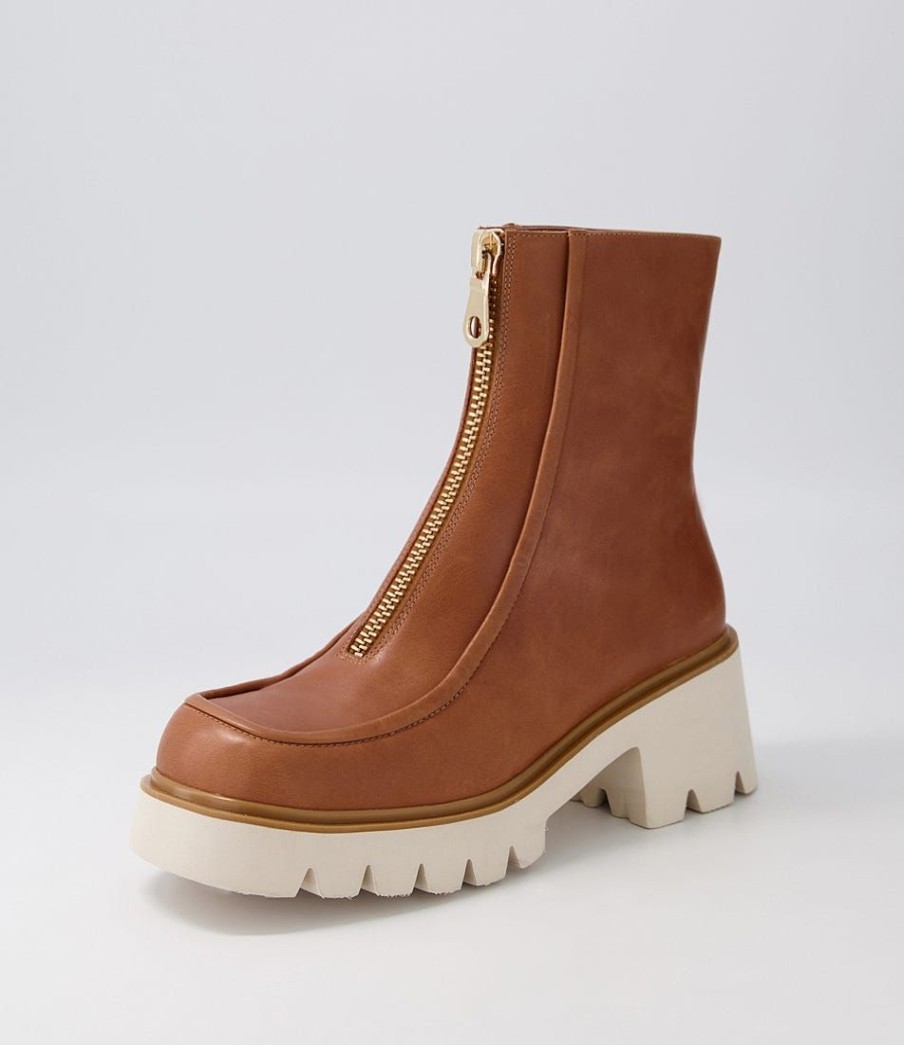 Shoes DJANGO & JULIETTE | Bilbay Cognac Leather Ankle Boots