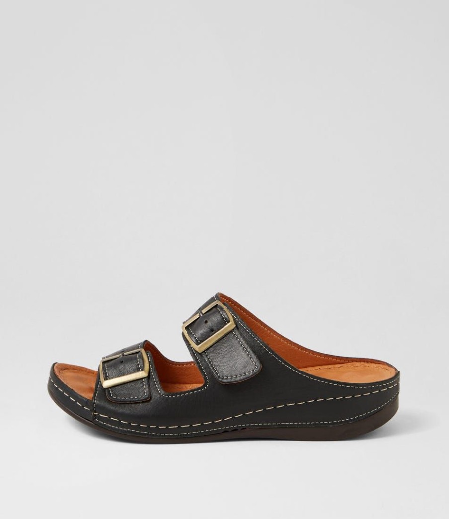 Shoes DIANA FERRARI | Nardi Black Leather Slides