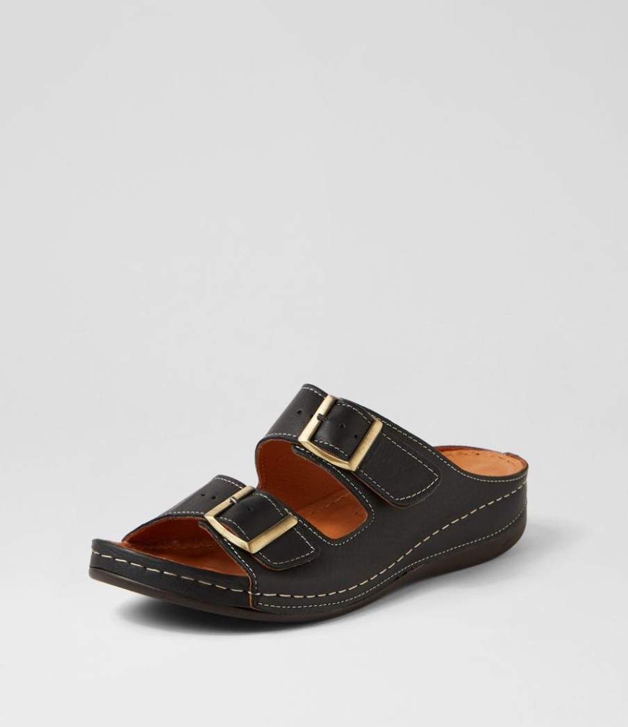 Shoes DIANA FERRARI | Nardi Black Leather Slides