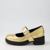 Shoes DJANGO & JULIETTE | Xandro Gold Vintage Crackle Leather Heels